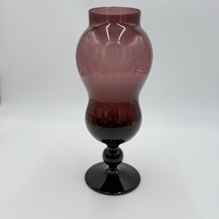 Vintage Empoli Art Glass amethyst purple glass apothecary jar 10” Italy