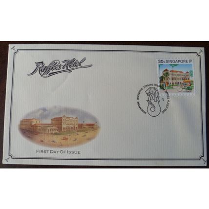 Singapore 1990 Tourism 30c Raffles Hotel stamp FDC SG628 historic building