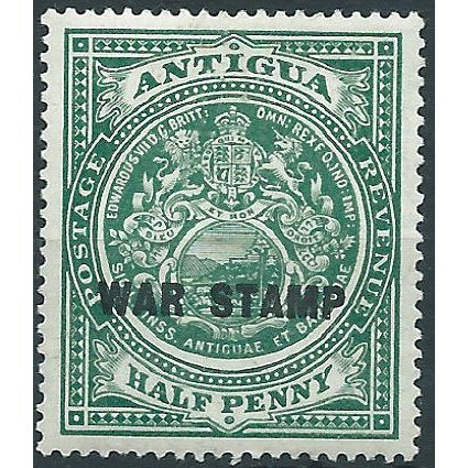 Antigua 1916 SG52 1/2d Green War Stamp (Black) Mounted Mint .. ..