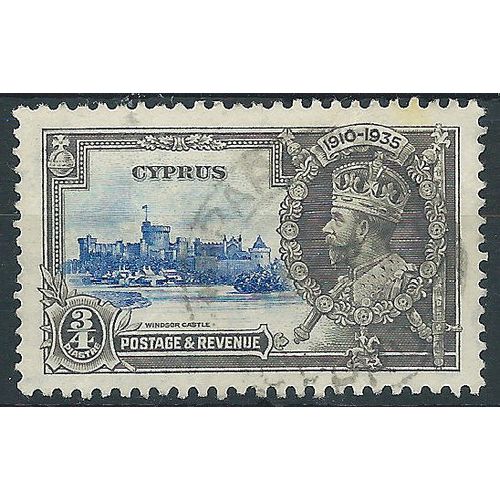 Cyprus 1935 SG144 3/4pi Ultramarine & Grey Silver Jubilee Fine Used....