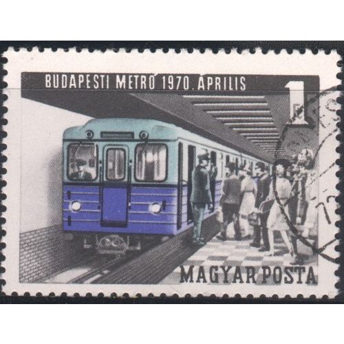 Hungary 1970 - SG2517 - 1fo blu/turqu/black - Underground Train at Station used