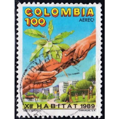 Colombia, 1989 100p Human Rights, SG 1822 (Scott #C803), used