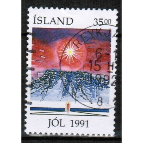 1991 Iceland - Sc# 748 used - Christmas 35.00kr