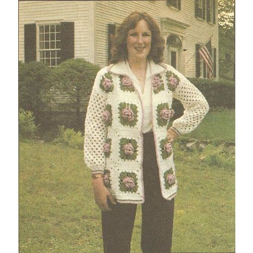 Crochet Sweater Pattern Roses For Milady