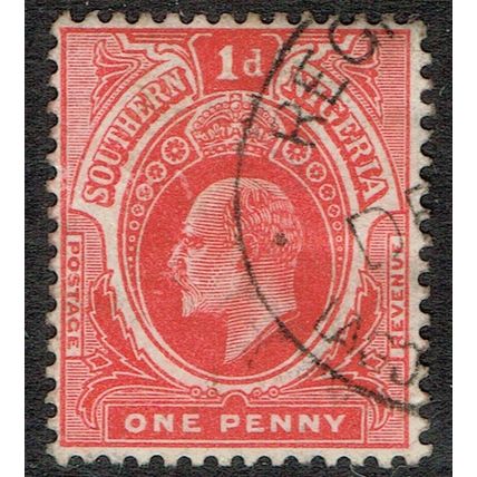 Southern Nigeria 1907 1d Carmine wmk Mult Crown CA SG34 FU