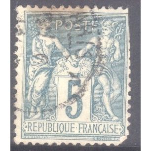 France 1876 - SG282 - 5c green - Peace & Commerce - used 9