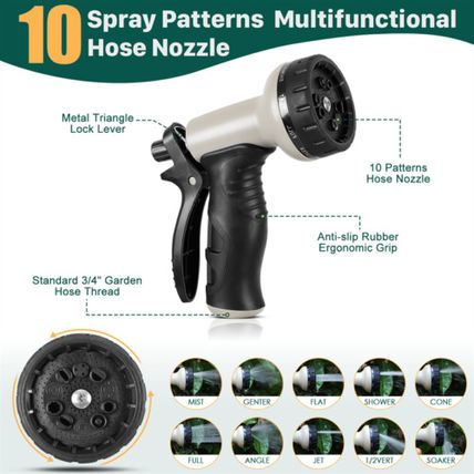 Garden Hose 50ft, Heavy Duty Stainless Steel Water Hose Functional Pipe