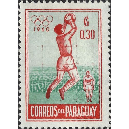 PARAGUAY, FOOTBALL, Olympic Games, red & green 1960, 0.30Guaraní