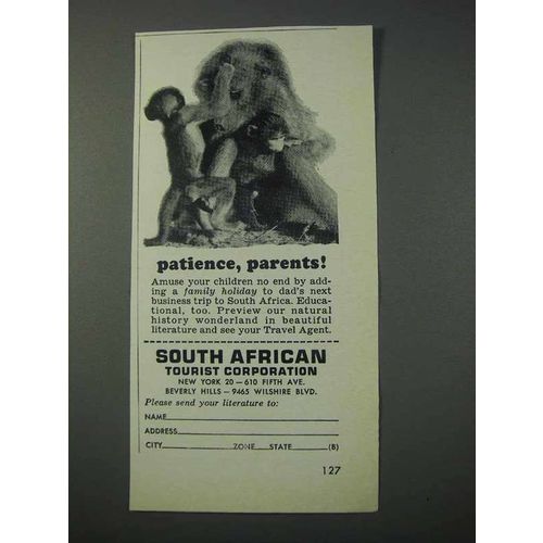 1963 South African Tourism Ad - Patience, Parents!