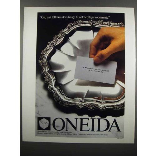 1983 Oneida Silver Countess Tray Ad - It's Stinky