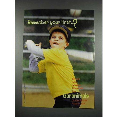 1999 Garanimals Fashion Ad - Remember Your First?
