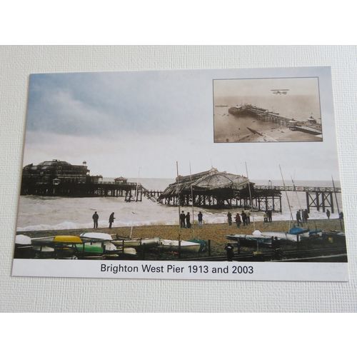 Brighton, West Pier 1913 & 2003, East Sussex Postcard #8
