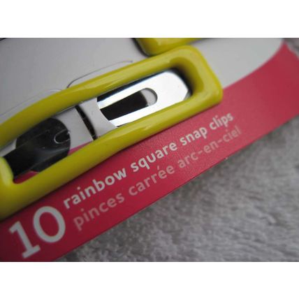 10 Goody Girls Rainbow Glossy Glam Epoxy Covered Square Metal Hair Snap Clips