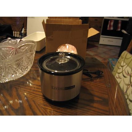 NEW LIVINGHOME LIVING HOME SLOW COOKER STAINLESS STEEL & BLACK SCR-05