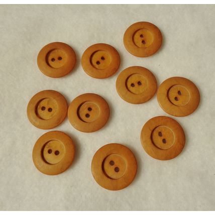 EE8 Golden Yellow Orange Round Buttons 23mm 7/8 2 Hole 10 Pieces Sewing Craft
