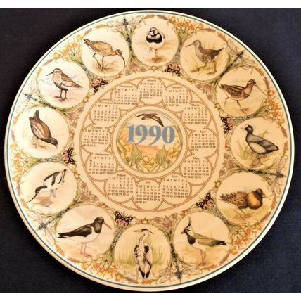 Wedgwood of Etruria and Barlaston British Birds Waders 1990 Calendar China Plate