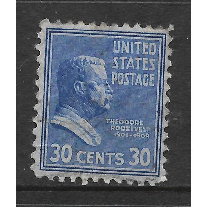 USA 1938 PRESIDENTIAL SERIES 30c ULTRAMARINE THEODORE ROOSEVELT SG826 FINE USED