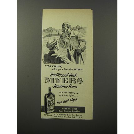 1953 Myers Jamaica Rum Advertisement - For variety, spice your life with Myers