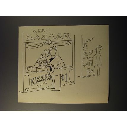 1953 Cartoon by Otto Soglow - Kisses $1