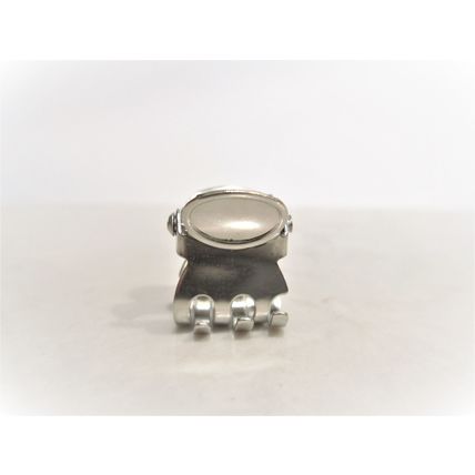 Tiny mini silver tone metal hair claw clip