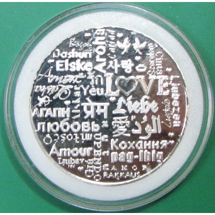 Love Coin. Casino Card Guard, Challenge Coin, Souvenir. Silver Tone. 48.
