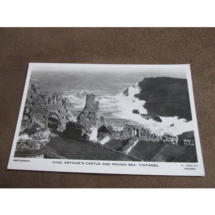 Youlton real photo Postcard - Rough Sea @ King Arthurs Castle, Tintagel Cornwall