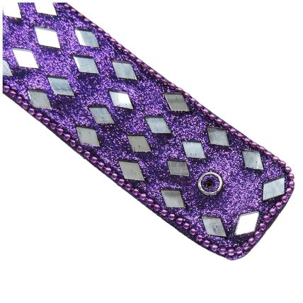 Purple Gliter and Mirror Wooden Ash Catcher 26cm Holder for 1 Incense Stick CL5