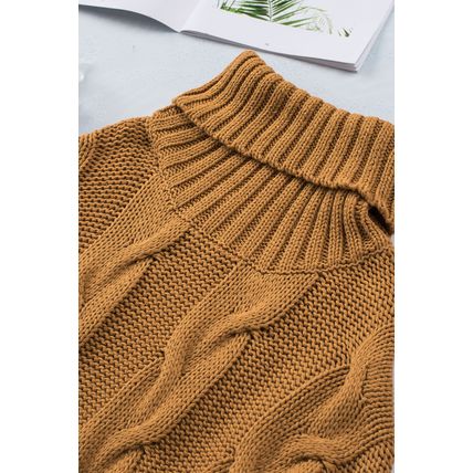 Cuddle Weather Cable Knit Handmade Turtleneck Sweater
