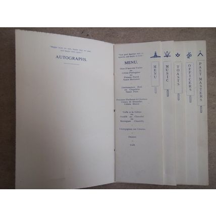 Edwinstowe Lodge No 3998 Installation Festival Masonic Hall Nottingham 1949