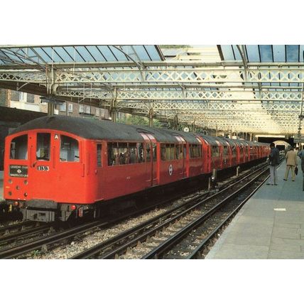 1938 Tube Stock at Queens Park Station Bakerloo Line London Postcard