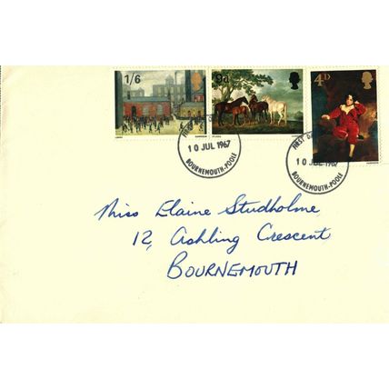 1967 British Artists Paintings, Bournemouth Postmark, UK, FDC