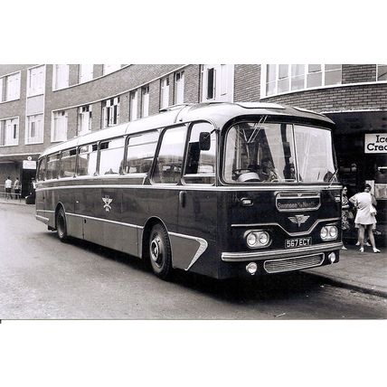 Black & White Photograph of Neath & Cardiff Luxury Coaches Ltd. - 567 ECY