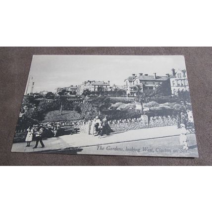 Early Postcard - Gardens looking west - Clacton on Sea, Essex