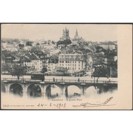 Le Grand Pont, Lausanne, Vaud, 1903 - Burgy CPA