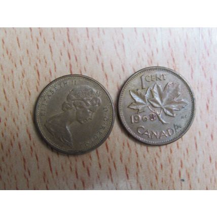 1968 Queen Elizabeth 1 Cent Canada Coin