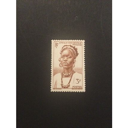 French Occidental (West) Africa mint stamps 1947 sg 44 3f brown, Togo girl MH
