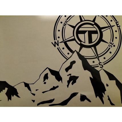 2 x Talbot Express T Logo Decal, Sticker over a Mountain, Large 21in x 10in