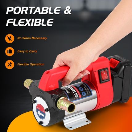 Mxmoonant 12GPM Cordless Diesel Transfer Pump, Electric Oil Change Pump, Portabl