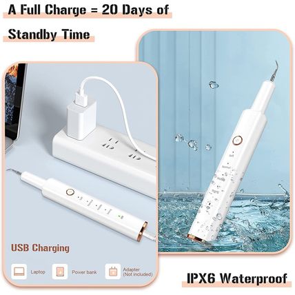 Plaque Remover for Teeth, Electric Tooth Cleaner Tartar Remover for Teeth with L