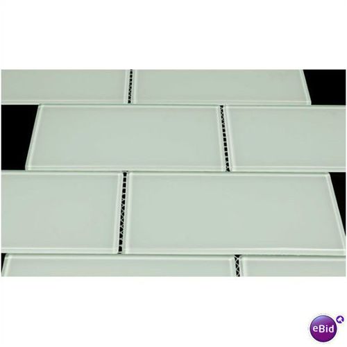 Glass Tile Brick Blocco Delicate Mint 3 x 6