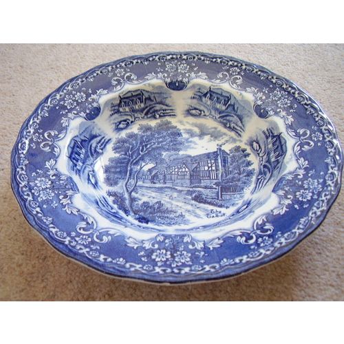 Grindley Staffordshire England porcelain blue and white deep plate-dish