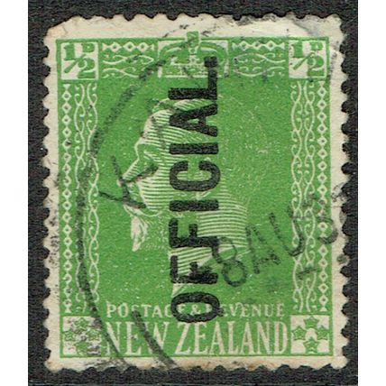 New Zealand 1915 Official ½d Green SGO88 FU