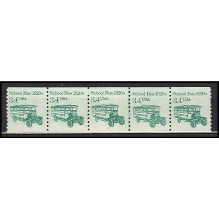 2123 3.4c School Bus Very Fine MNH Dry Gum PNC 1/5 X0012