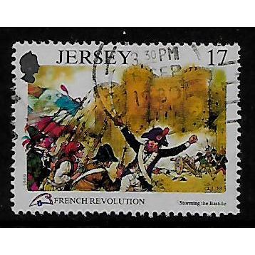 JERSEY 1989 ANNIV FRENCH REVOLUTION 17p STORMING THE BASTILLE SG502 FINE USED