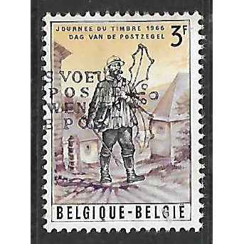 BELGIUM 1966 STAMP DAY 3F RURAL POSTMAN SG 1964 FINE USED
