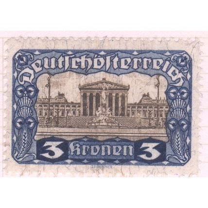 Austria 1919 - 3k blue/brown - Parliament Building, Vienna - unused