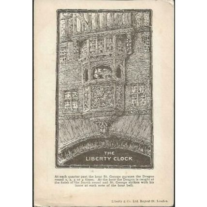 London - Liberty (shop) Regent St., clock - nice early 'modern' size card 1929