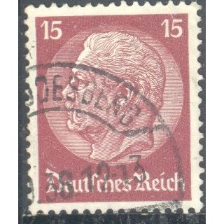 Germany 1934 - 15pf brownish purple - President Von Hindenburg - used 8