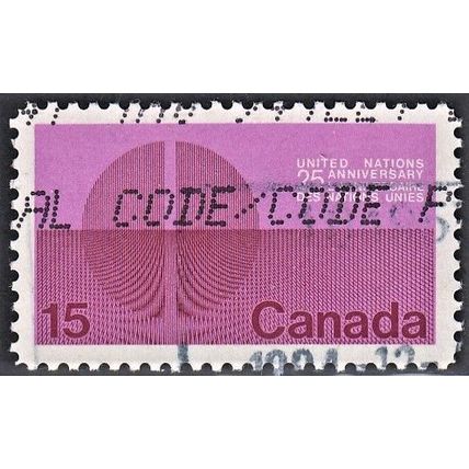 CANADA, 1970 15c United Nations, SG 656 (Scott #513), used.