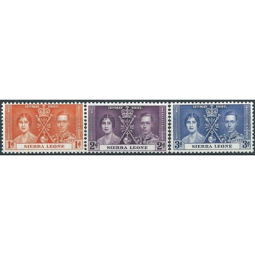 Sierra Leone 1937 Coronation Set SG185-187 Unmounted Mint ....